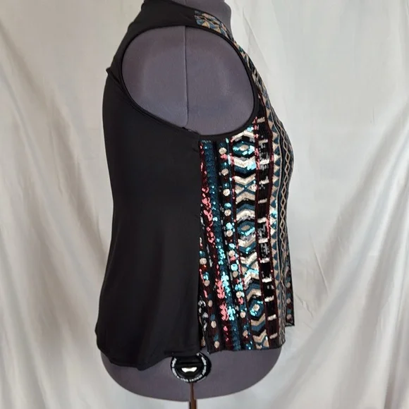 Women's Rue 21 Rue+ Black Sequin Patterned Tank Top Size 1X Like-New Condition - Picture 5 of 9